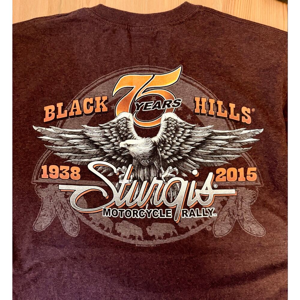Sturgis  Black Hills Motorcycle 2015 Rally Eagle T Shirt M Bikercore